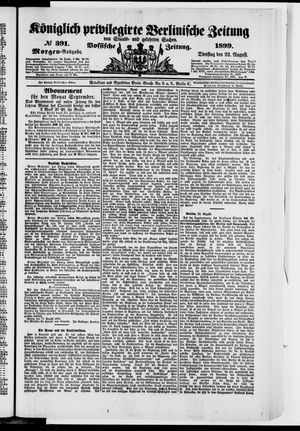 Königlich privilegirte Berlinische Zeitung von Staats- und gelehrten Sachen vom 22.08.1899