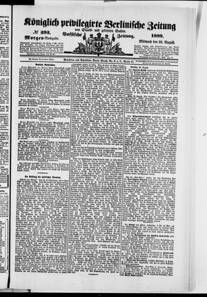 Königlich privilegirte Berlinische Zeitung von Staats- und gelehrten Sachen vom 23.08.1899
