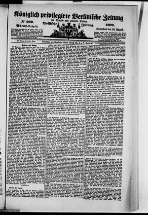 Königlich privilegirte Berlinische Zeitung von Staats- und gelehrten Sachen vom 26.08.1899