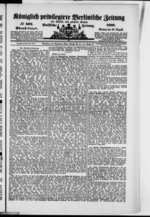 Königlich privilegirte Berlinische Zeitung von Staats- und gelehrten Sachen on Aug 28, 1899