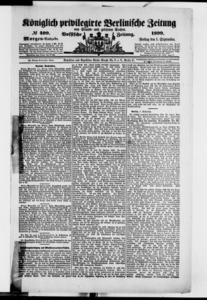 Königlich privilegirte Berlinische Zeitung von Staats- und gelehrten Sachen vom 01.09.1899