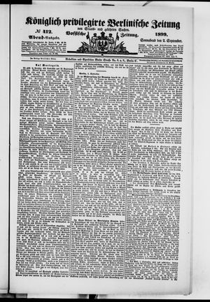 Königlich privilegirte Berlinische Zeitung von Staats- und gelehrten Sachen vom 02.09.1899