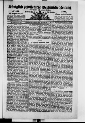 Königlich privilegirte Berlinische Zeitung von Staats- und gelehrten Sachen vom 10.09.1899