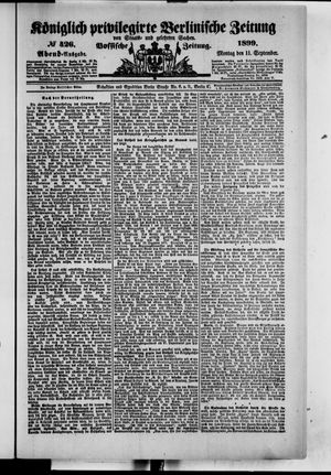 Königlich privilegirte Berlinische Zeitung von Staats- und gelehrten Sachen vom 11.09.1899