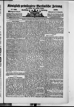 Königlich privilegirte Berlinische Zeitung von Staats- und gelehrten Sachen on Sep 13, 1899