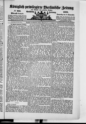 Königlich privilegirte Berlinische Zeitung von Staats- und gelehrten Sachen vom 14.09.1899