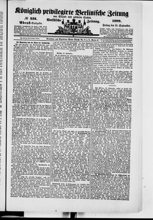 Königlich privilegirte Berlinische Zeitung von Staats- und gelehrten Sachen vom 15.09.1899