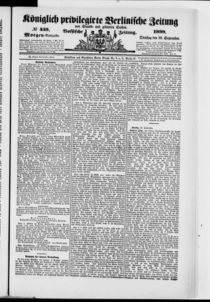 Königlich privilegirte Berlinische Zeitung von Staats- und gelehrten Sachen vom 19.09.1899