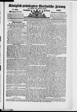 Königlich privilegirte Berlinische Zeitung von Staats- und gelehrten Sachen vom 20.09.1899