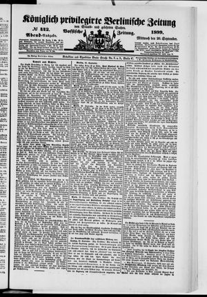 Königlich privilegirte Berlinische Zeitung von Staats- und gelehrten Sachen vom 20.09.1899