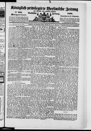 Königlich privilegirte Berlinische Zeitung von Staats- und gelehrten Sachen vom 21.09.1899