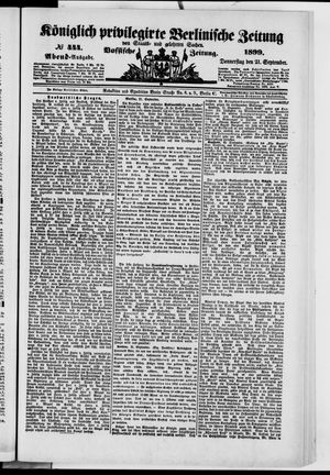 Königlich privilegirte Berlinische Zeitung von Staats- und gelehrten Sachen vom 21.09.1899