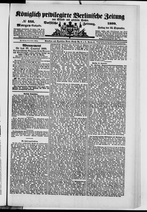 Königlich privilegirte Berlinische Zeitung von Staats- und gelehrten Sachen vom 22.09.1899