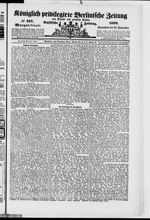 Königlich privilegirte Berlinische Zeitung von Staats- und gelehrten Sachen vom 23.09.1899