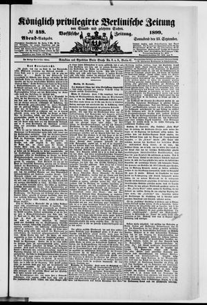 Königlich privilegirte Berlinische Zeitung von Staats- und gelehrten Sachen vom 23.09.1899