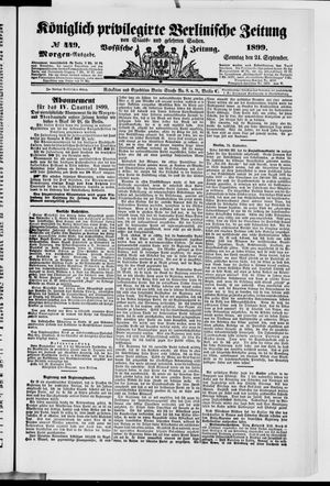 Königlich privilegirte Berlinische Zeitung von Staats- und gelehrten Sachen vom 24.09.1899