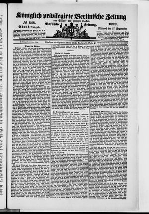 Königlich privilegirte Berlinische Zeitung von Staats- und gelehrten Sachen vom 27.09.1899