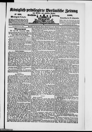 Königlich privilegirte Berlinische Zeitung von Staats- und gelehrten Sachen vom 28.09.1899