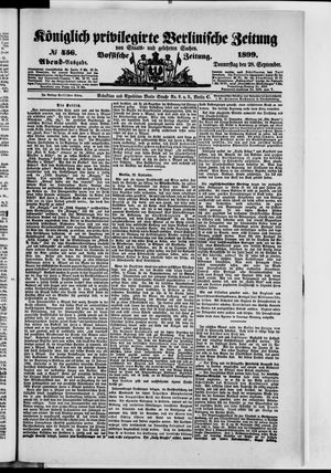 Königlich privilegirte Berlinische Zeitung von Staats- und gelehrten Sachen vom 28.09.1899