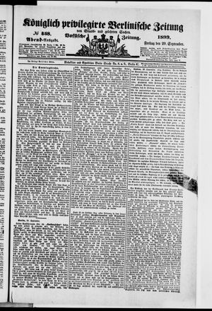 Königlich privilegirte Berlinische Zeitung von Staats- und gelehrten Sachen vom 29.09.1899