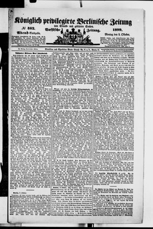Königlich privilegirte Berlinische Zeitung von Staats- und gelehrten Sachen vom 02.10.1899