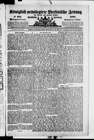 Königlich privilegirte Berlinische Zeitung von Staats- und gelehrten Sachen vom 04.10.1899