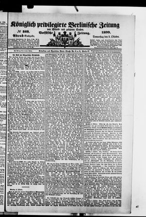 Königlich privilegirte Berlinische Zeitung von Staats- und gelehrten Sachen vom 05.10.1899