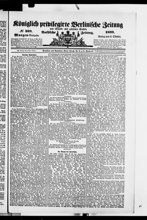 Königlich privilegirte Berlinische Zeitung von Staats- und gelehrten Sachen on Oct 6, 1899