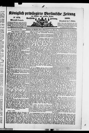Königlich privilegirte Berlinische Zeitung von Staats- und gelehrten Sachen on Oct 7, 1899