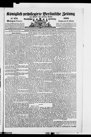 Königlich privilegirte Berlinische Zeitung von Staats- und gelehrten Sachen vom 10.10.1899