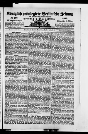 Königlich privilegirte Berlinische Zeitung von Staats- und gelehrten Sachen on Oct 11, 1899