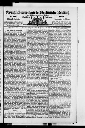 Königlich privilegirte Berlinische Zeitung von Staats- und gelehrten Sachen on Oct 12, 1899