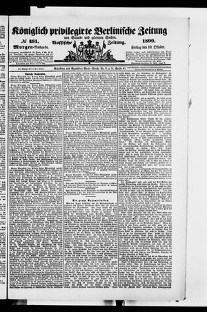Königlich privilegirte Berlinische Zeitung von Staats- und gelehrten Sachen vom 13.10.1899