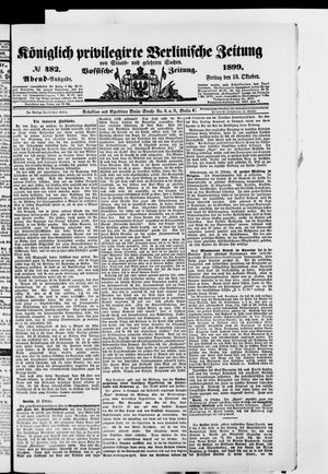 Königlich privilegirte Berlinische Zeitung von Staats- und gelehrten Sachen vom 13.10.1899