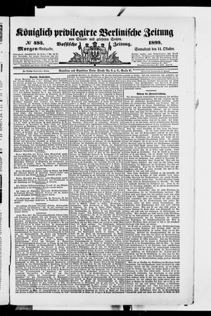 Königlich privilegirte Berlinische Zeitung von Staats- und gelehrten Sachen vom 14.10.1899