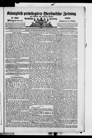 Königlich privilegirte Berlinische Zeitung von Staats- und gelehrten Sachen vom 15.10.1899