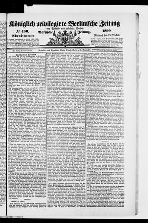 Königlich privilegirte Berlinische Zeitung von Staats- und gelehrten Sachen vom 18.10.1899