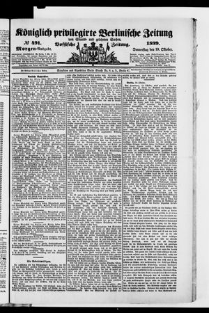 Königlich privilegirte Berlinische Zeitung von Staats- und gelehrten Sachen vom 19.10.1899
