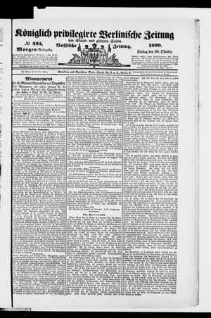 Königlich privilegirte Berlinische Zeitung von Staats- und gelehrten Sachen vom 20.10.1899