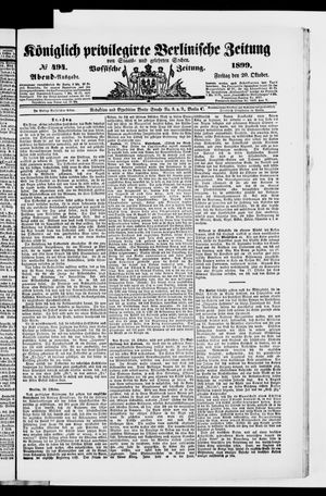 Königlich privilegirte Berlinische Zeitung von Staats- und gelehrten Sachen vom 20.10.1899