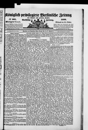 Königlich privilegirte Berlinische Zeitung von Staats- und gelehrten Sachen vom 25.10.1899