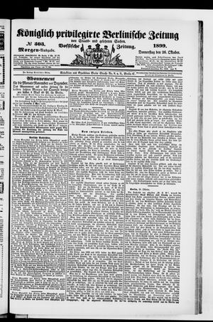 Königlich privilegirte Berlinische Zeitung von Staats- und gelehrten Sachen vom 26.10.1899