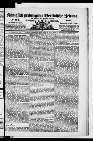 Königlich privilegirte Berlinische Zeitung von Staats- und gelehrten Sachen vom 26.10.1899