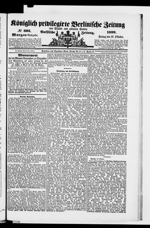 Königlich privilegirte Berlinische Zeitung von Staats- und gelehrten Sachen vom 27.10.1899