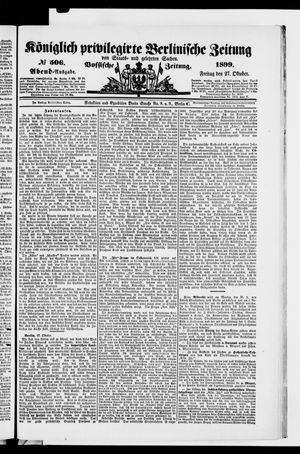 Königlich privilegirte Berlinische Zeitung von Staats- und gelehrten Sachen vom 27.10.1899