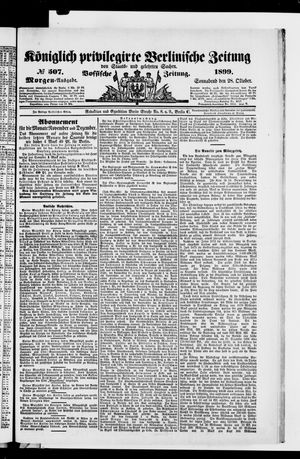 Königlich privilegirte Berlinische Zeitung von Staats- und gelehrten Sachen vom 28.10.1899