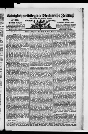 Königlich privilegirte Berlinische Zeitung von Staats- und gelehrten Sachen vom 28.10.1899