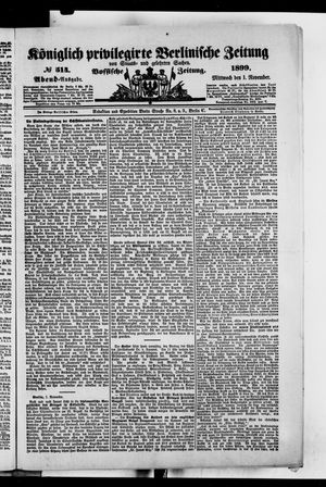 Königlich privilegirte Berlinische Zeitung von Staats- und gelehrten Sachen vom 01.11.1899