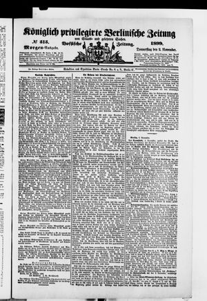 Königlich privilegirte Berlinische Zeitung von Staats- und gelehrten Sachen vom 02.11.1899