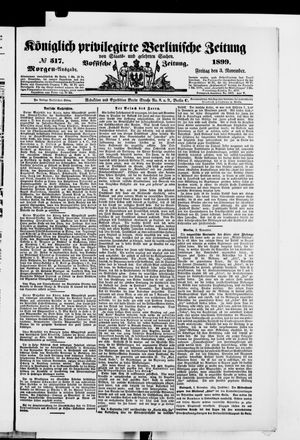 Königlich privilegirte Berlinische Zeitung von Staats- und gelehrten Sachen vom 03.11.1899